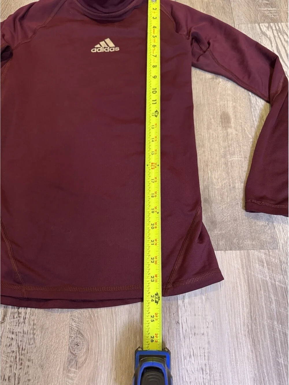 Adidas Men’s XS Maroon Mock Neck Long Sleeve Compression Training Shirt